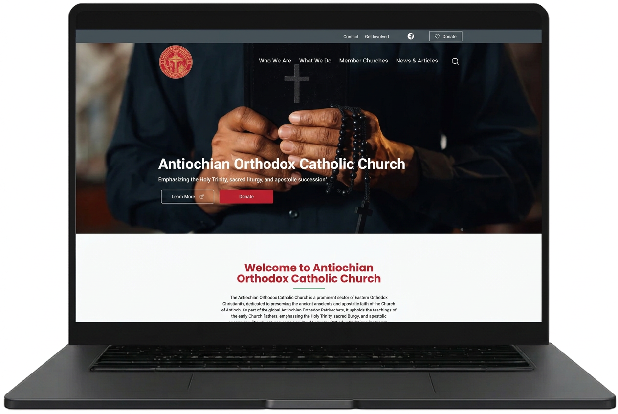 Antiochian Orthodox Catholic Church website designed by Index Hosting