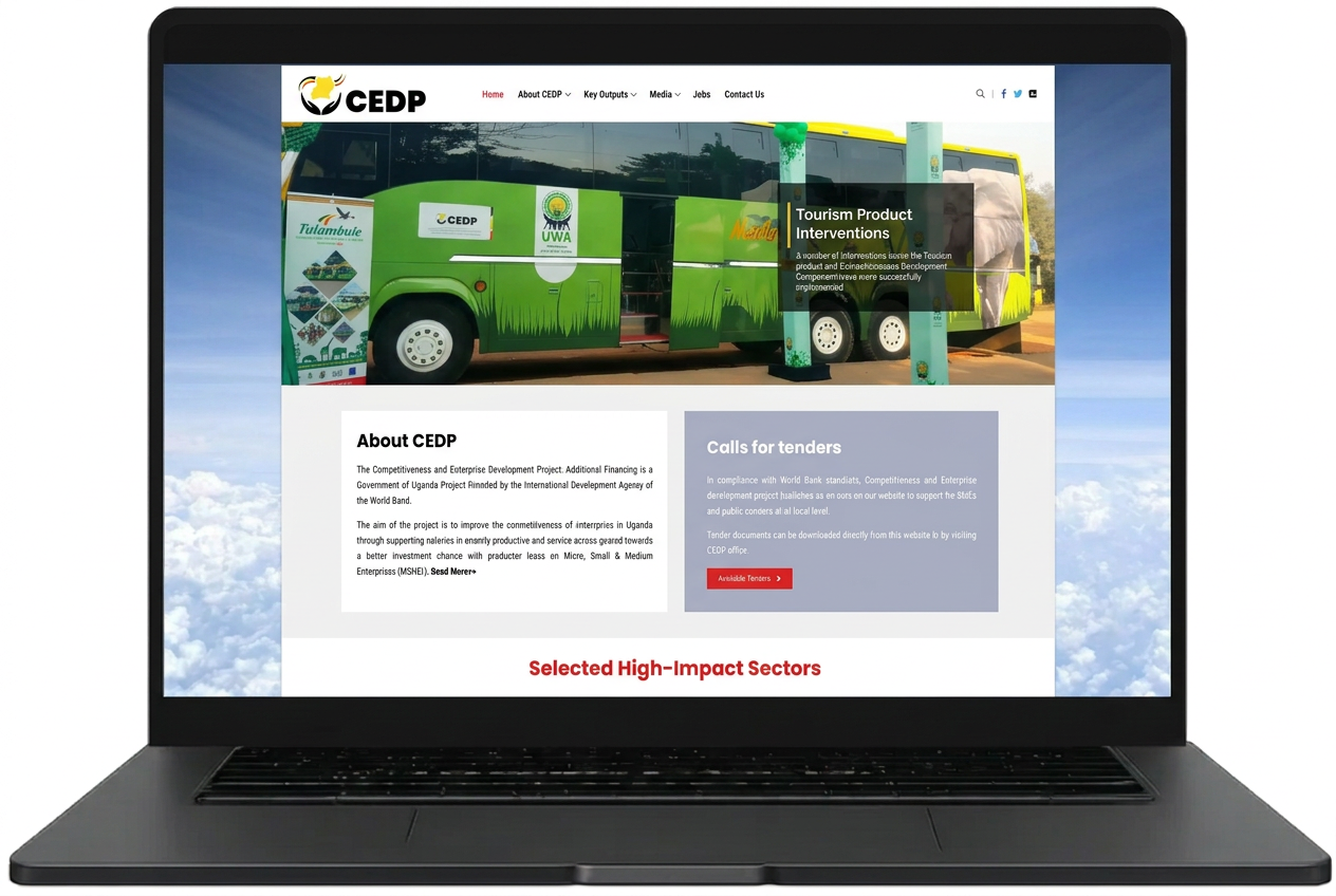 Competitiveness and Enterprise Development Project website designed by Index Hosting