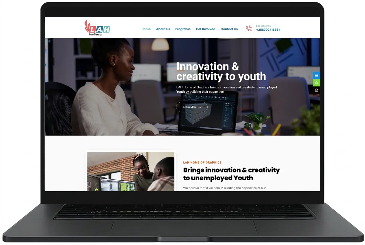 LAH Home of Graphics website designed by Index Hosting