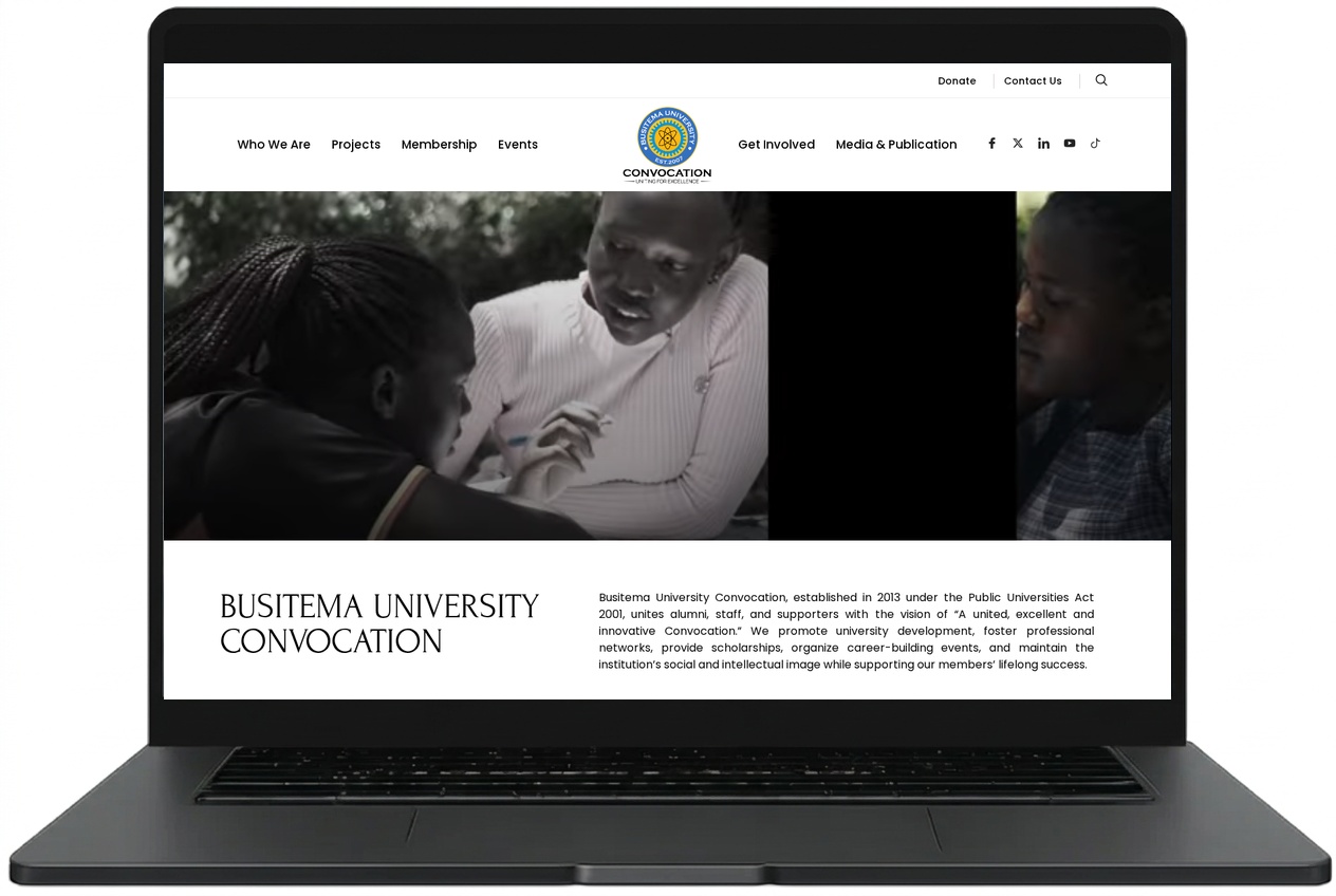 Busitema University Convocation website designed by Index Hosting